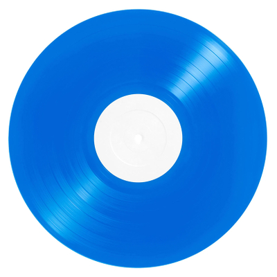Prensado de discos de vinilo azul de 12 "