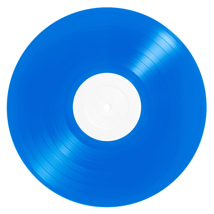 Prensado de discos de vinilo azul de 10 "